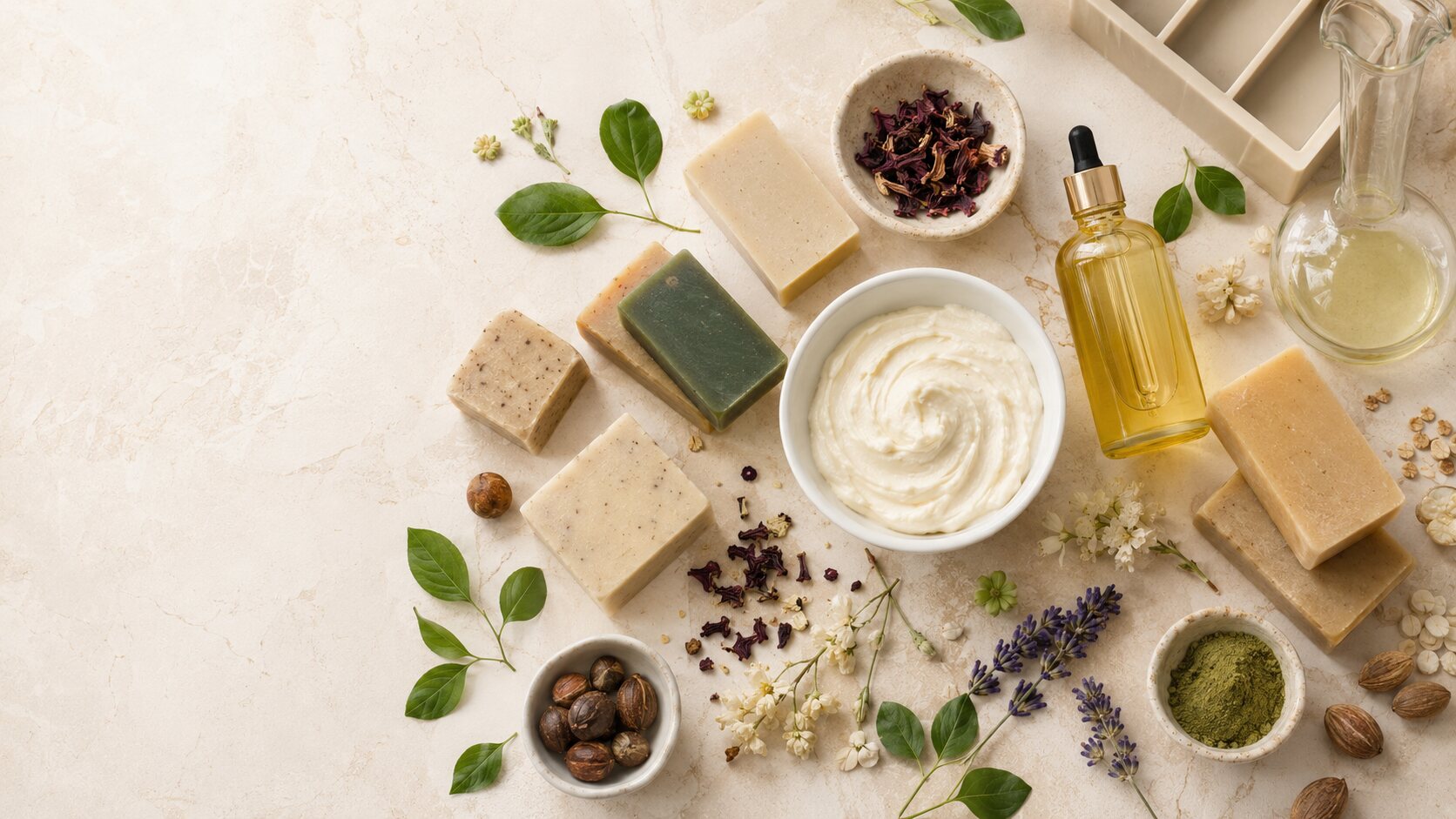 Savons artisanaux, huiles et ingrédients naturels Saabou Academy